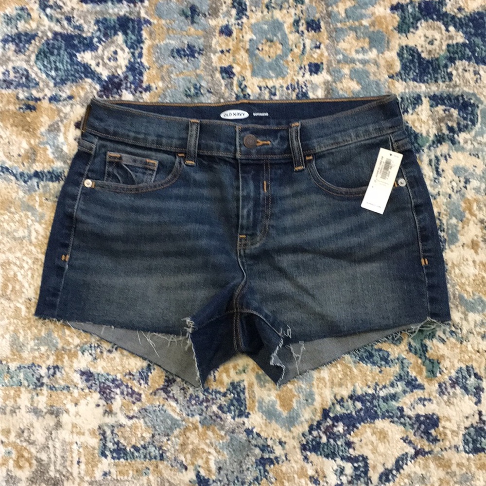BRAND NWT OLD NAVY Dark Denim Cutoff Shorts Size 4